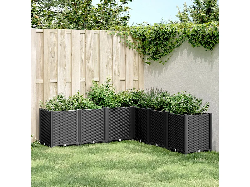 Jardinera PP negro 160x160x53 cm