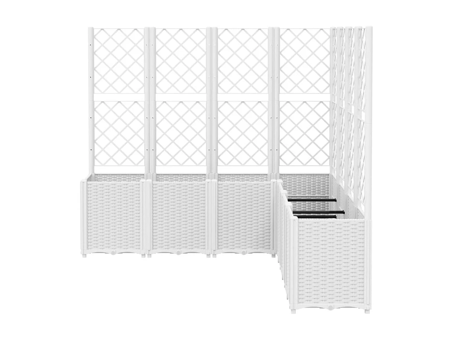 Jardinière avec treillis blanc 160x160x140 cm PP