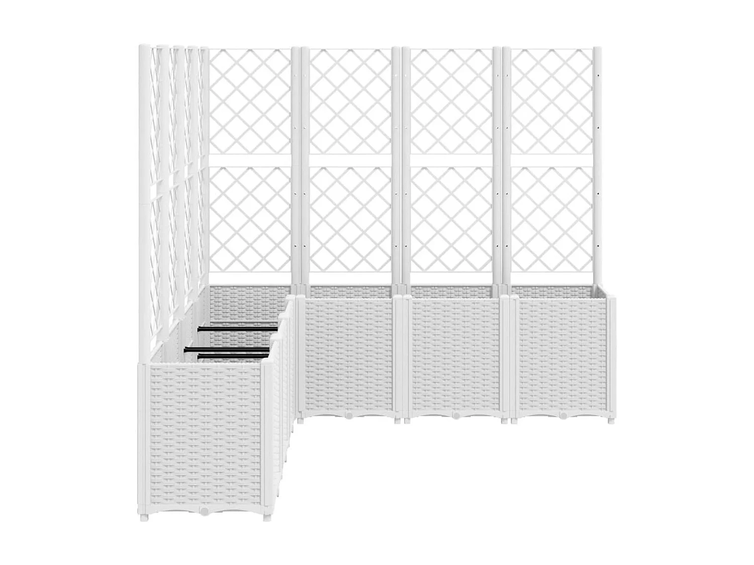 Jardinière avec treillis blanc 160x160x140 cm PP