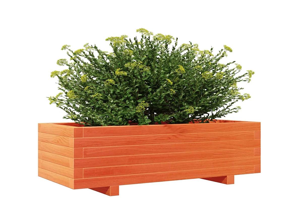 Jardinière cire marron 90x40x26,5 cm bois de pin massif