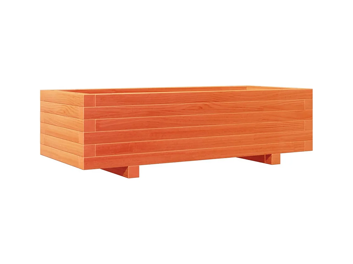 Jardinière cire marron 90x40x26,5 cm bois de pin massif