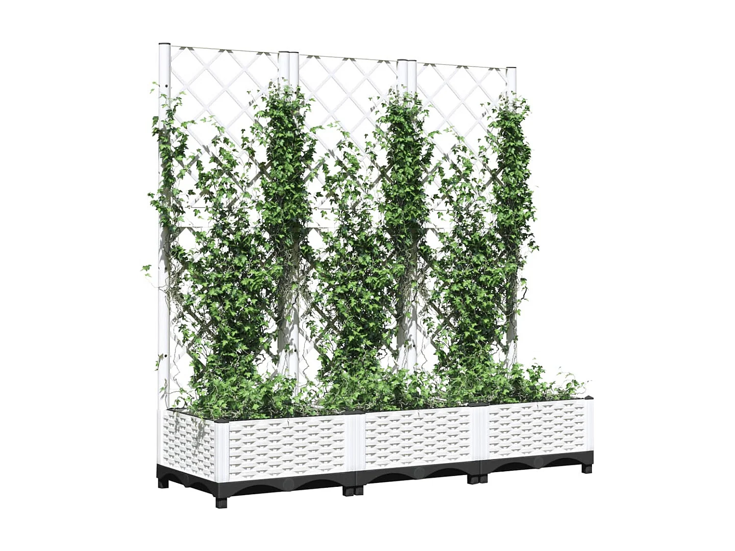 Fioriera da Giardino con Graticcio Bianco 120x40x121,5 cm PP