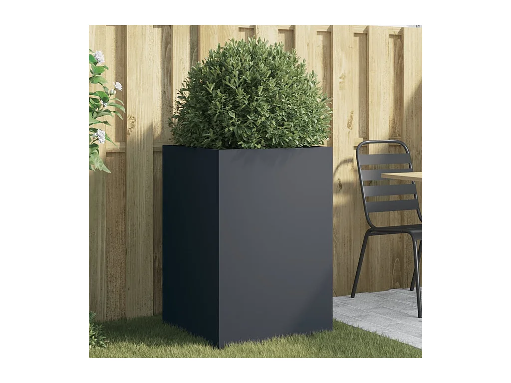 Plantenbak 52x48x75 cm staal antracietkleurig