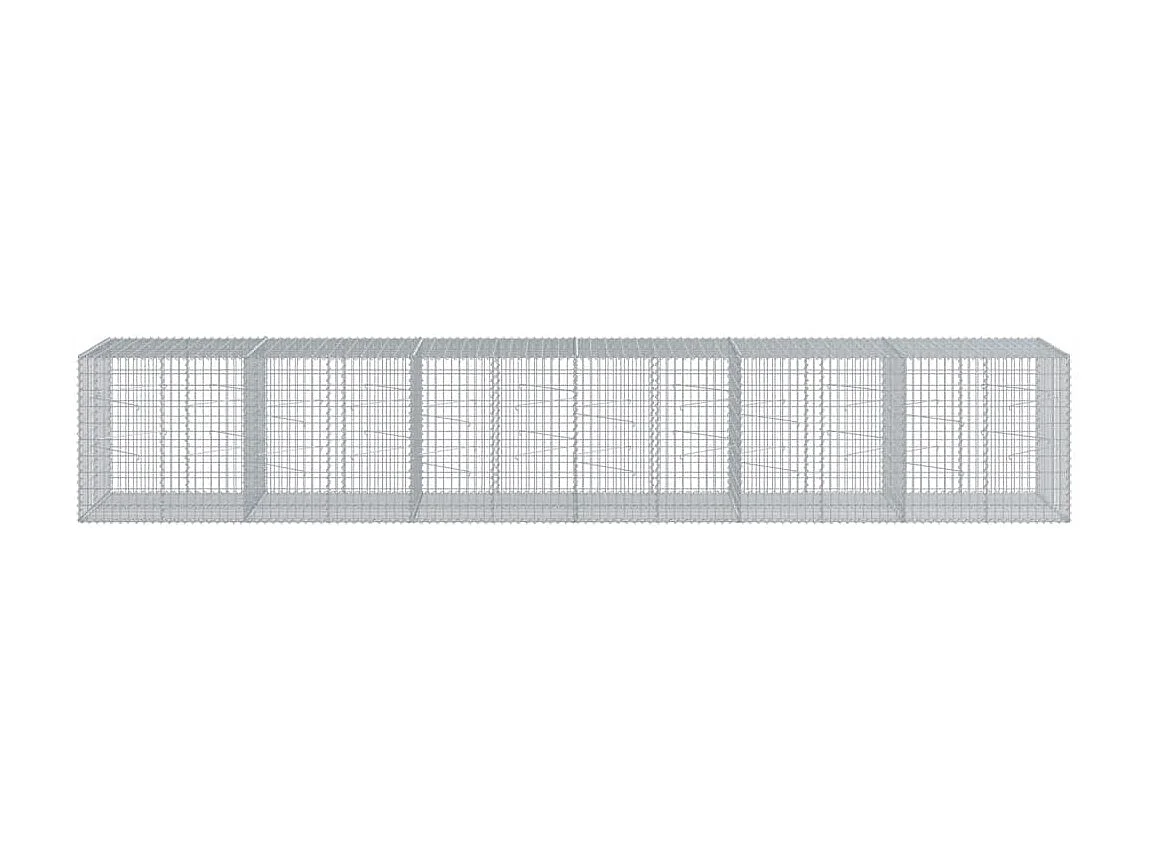Cesto gabião com cobertura 600x100x100 cm ferro galvanizado