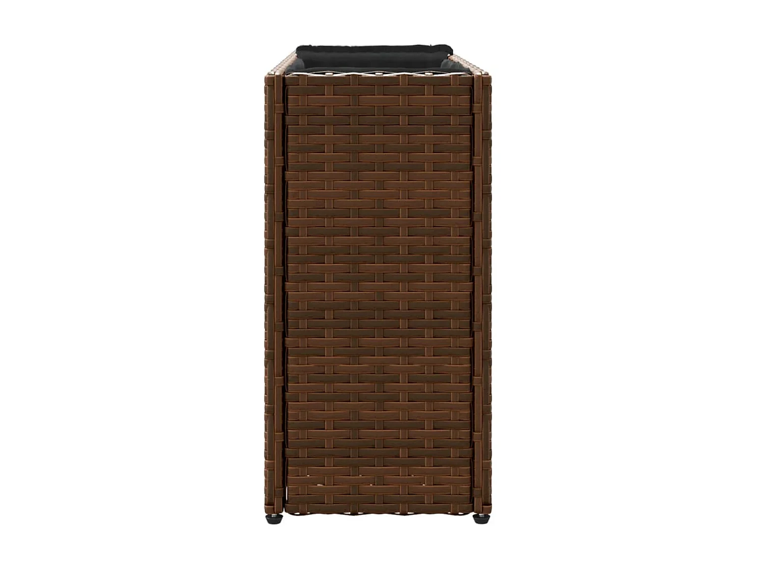 Jardinières avec 2 pots 2 pcs marron 90x20x40 cm résine tressée