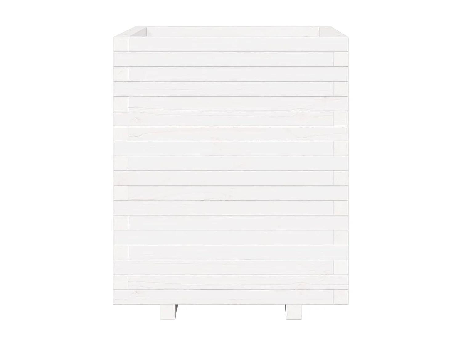 Jardinière blanc 60x60x72,5 cm bois de pin massif