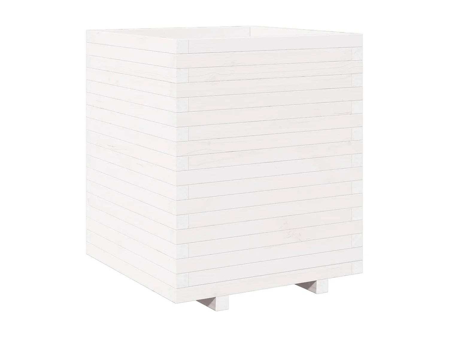 Jardinière blanc 60x60x72,5 cm bois de pin massif