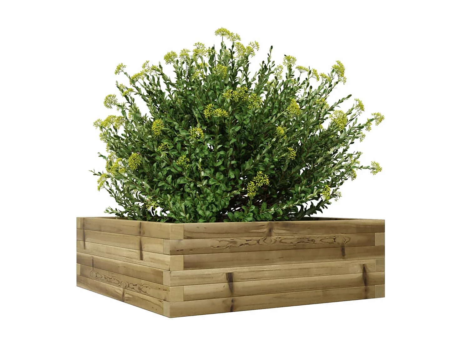 Vaso/floreira de jardim 70x70x23 cm madeira de pinho impregnada