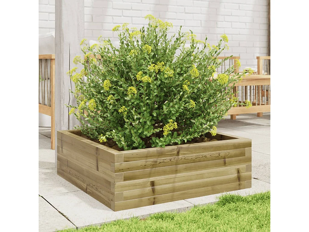 Jardinière 70x70x23 cm bois de pin imprégné
