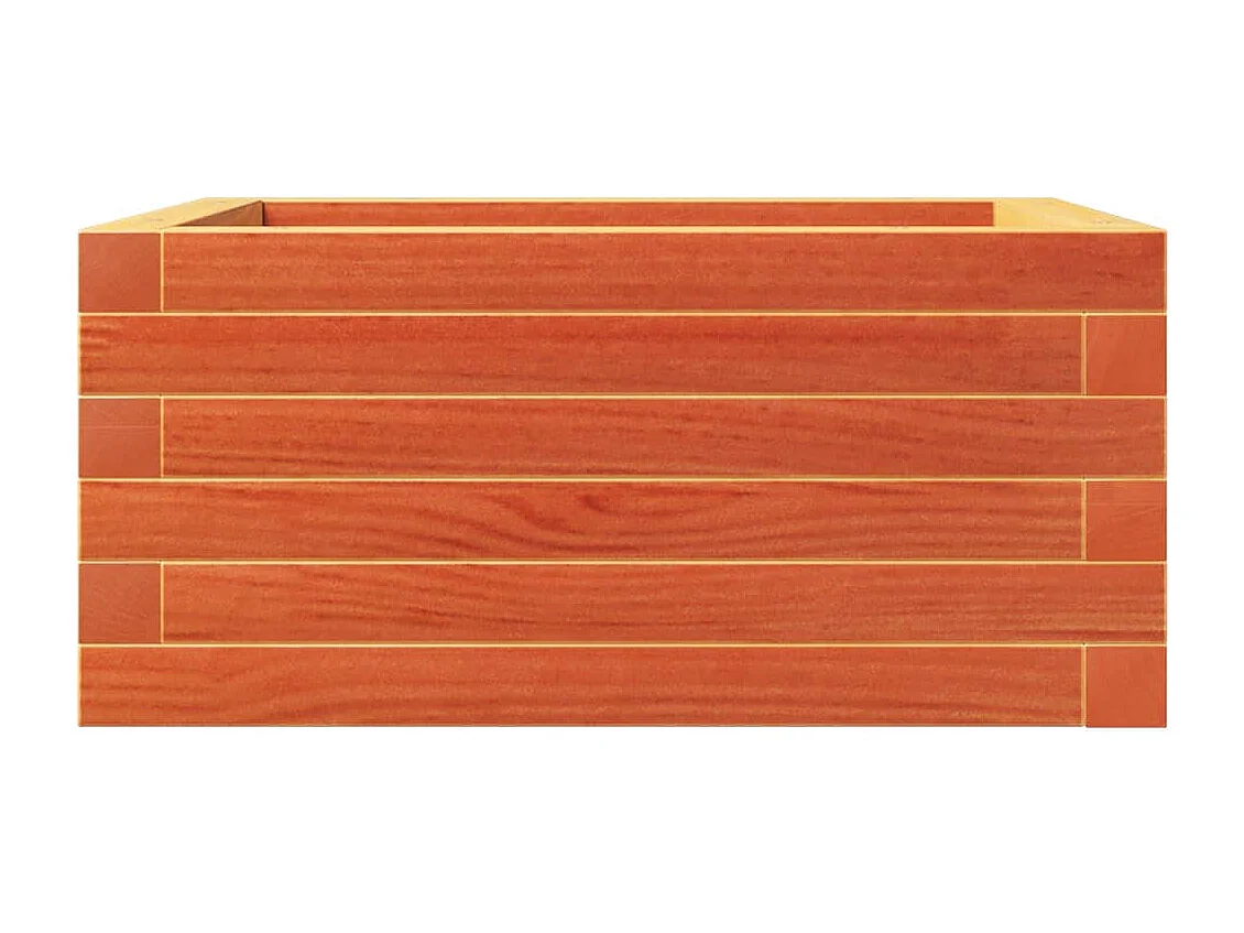 Jardinière cire marron 50x50x23 cm bois de pin massif