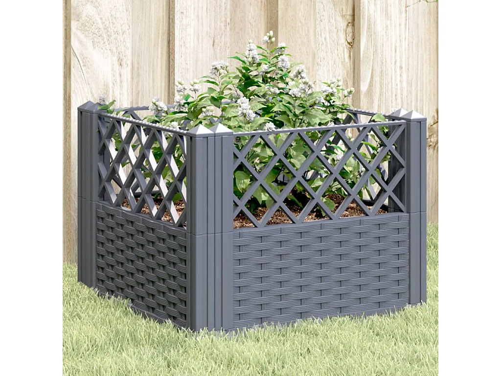 Fioriera Giardino Picchetti Grigio Blu 43,5x43,5x43,5 cm PP