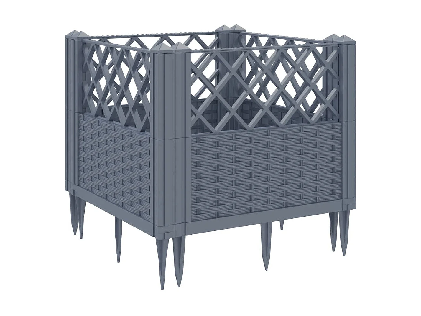 Fioriera Giardino Picchetti Grigio Blu 43,5x43,5x43,5 cm PP