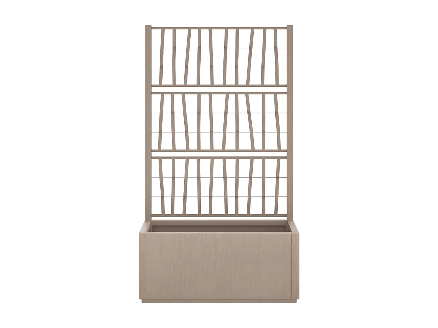 Plantenbak met latwerk 80x36x140 cm polypropeen lichtbruin