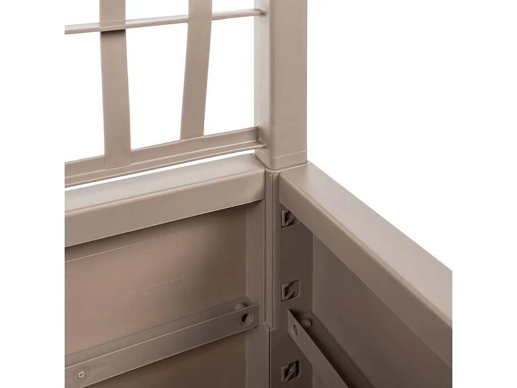 Plantenbak met latwerk 80x36x140 cm polypropeen lichtbruin