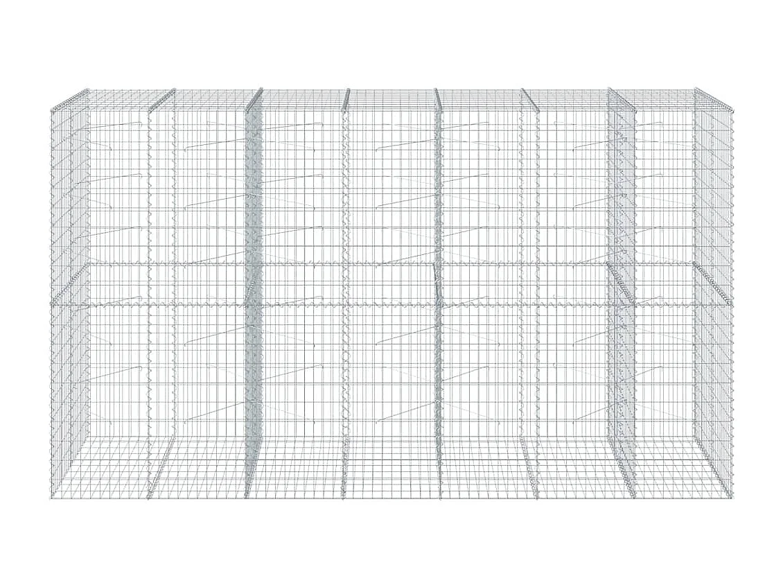 Panier gabion avec couvercle 350x100x200 cm fer galvanisé