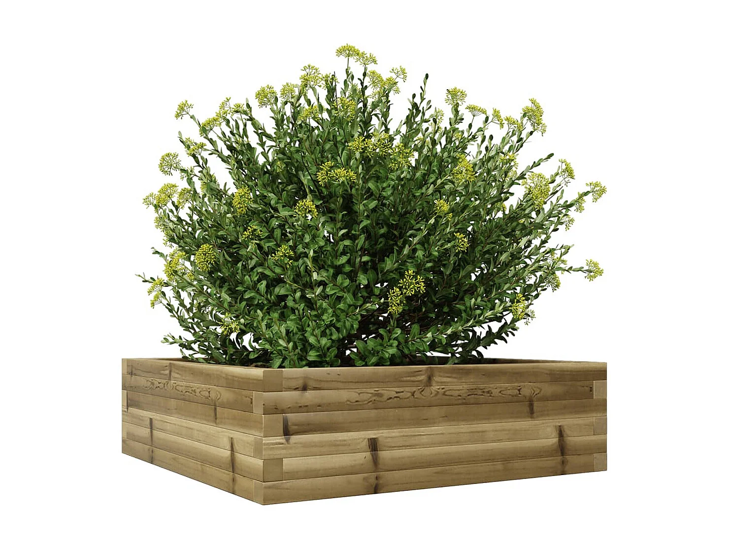 Jardinera de madera de pino impregnada 80x80x23 cm