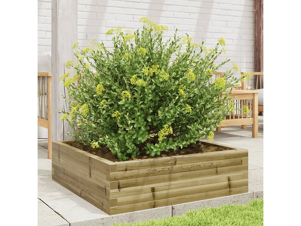 Jardinière 80x80x23 cm bois de pin imprégné