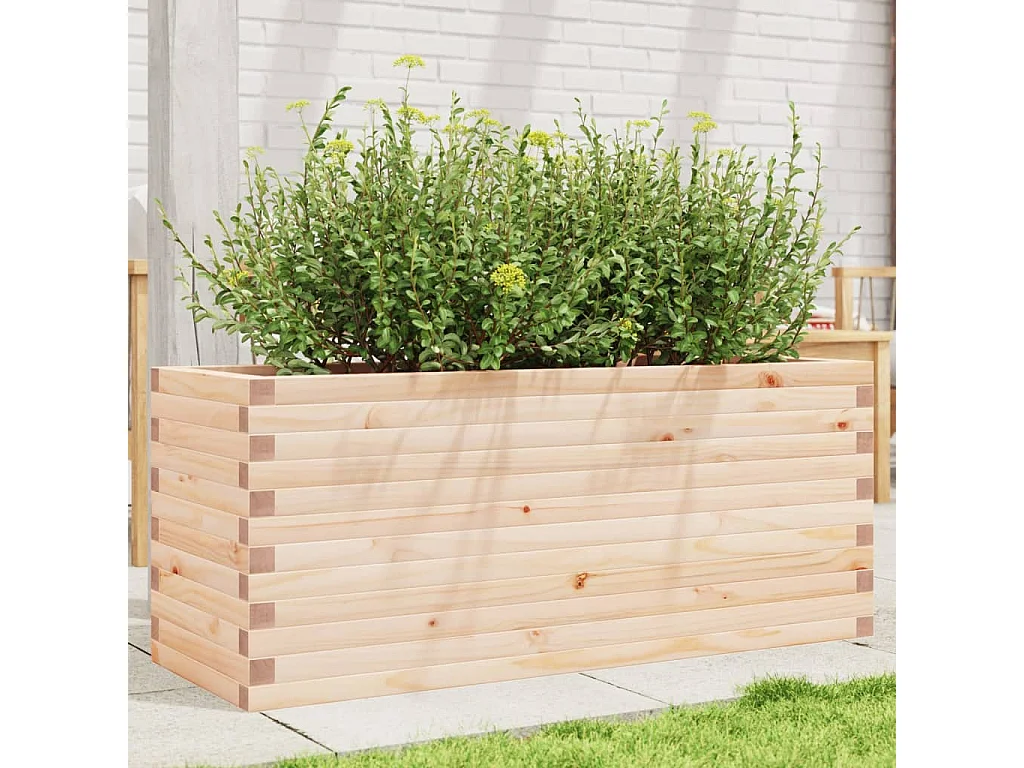 Fioriera da Giardino 110x40x45,5 cm in Legno Massello di Pino