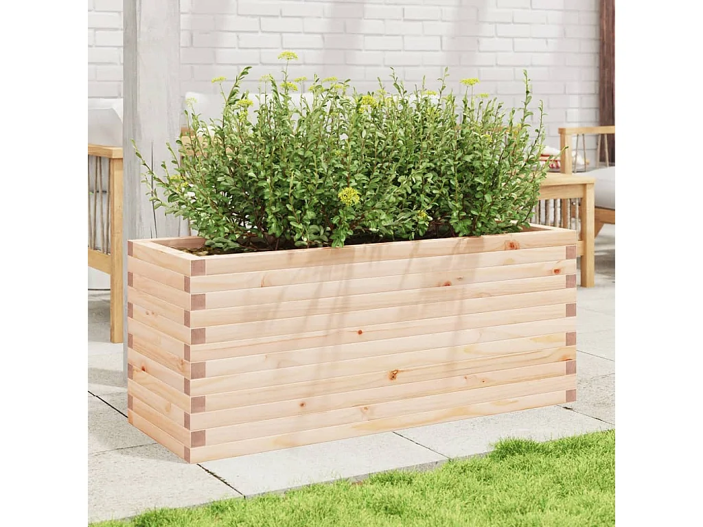 Fioriera da Giardino 110x40x45,5 cm in Legno Massello di Pino