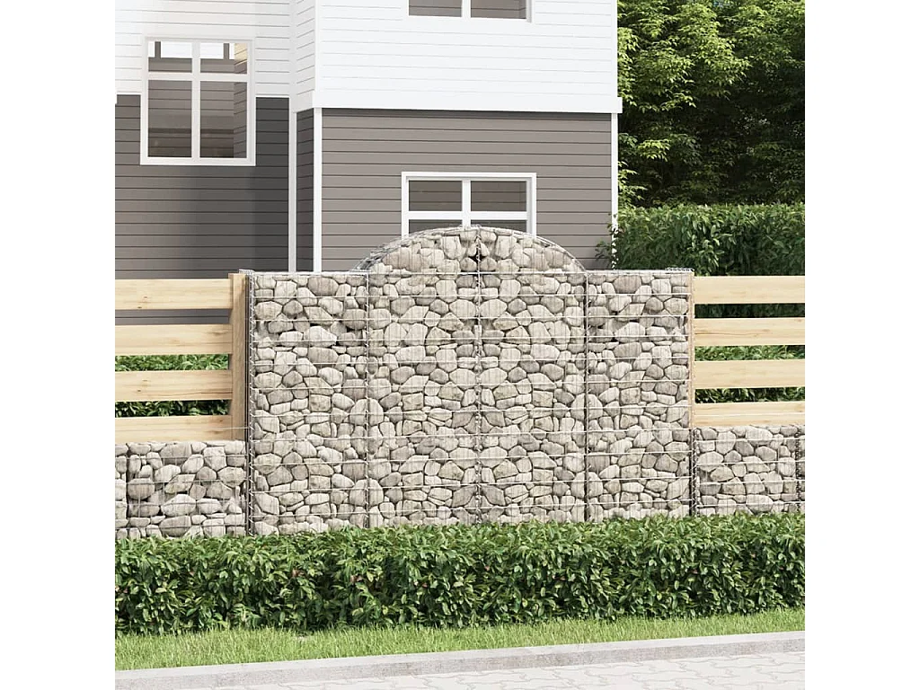 Paniers à gabions arqués 12 pcs 200x30x140/160 cm Fer galvanisé