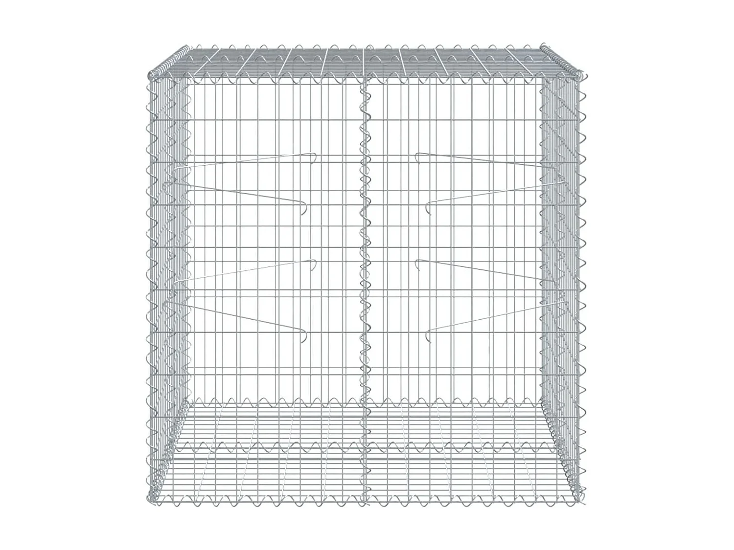 Cesto Gabbione con Copertura 100x100x100 cm in Ferro Zincato