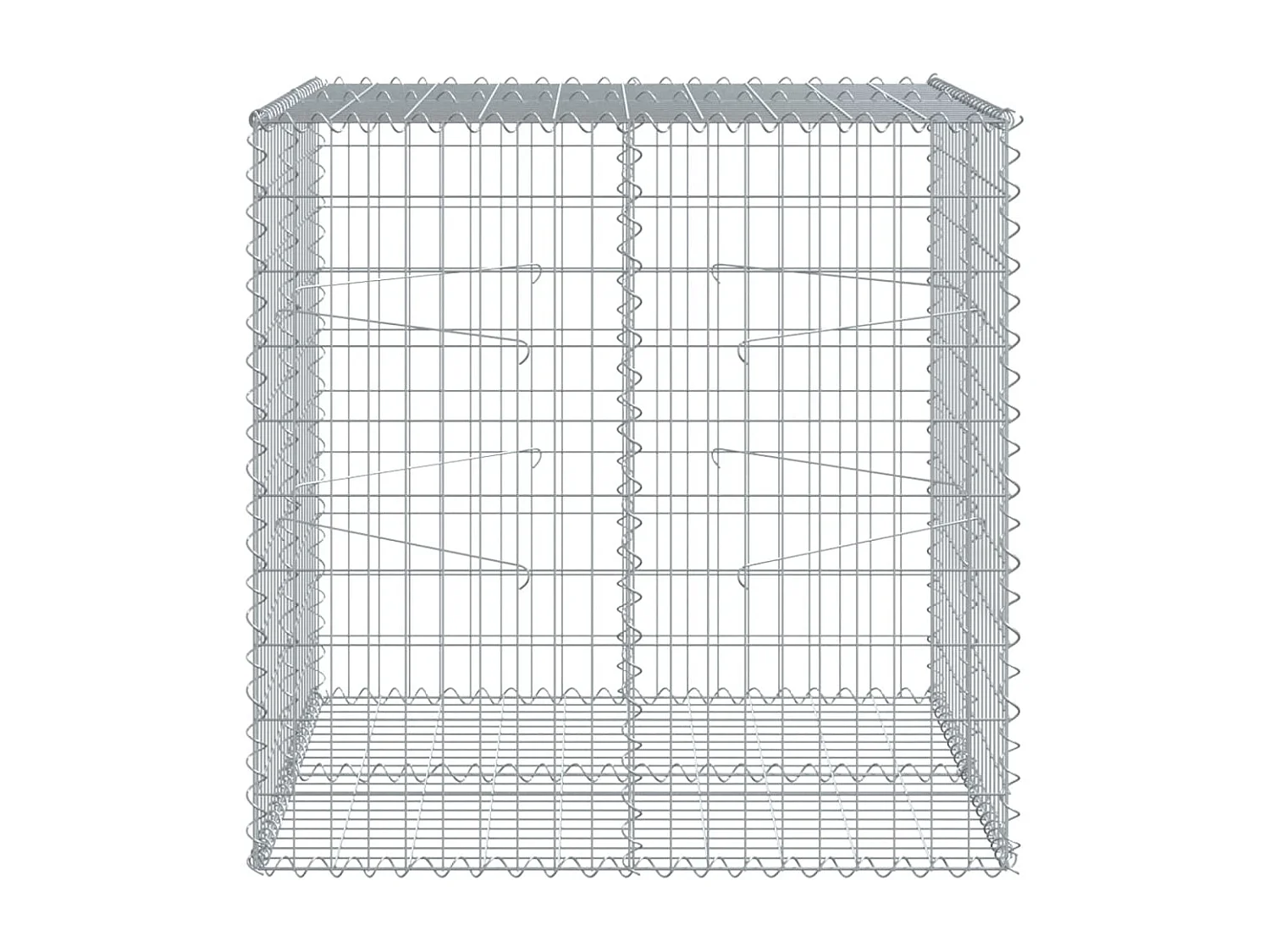 Cesto Gabbione con Copertura 100x100x100 cm in Ferro Zincato