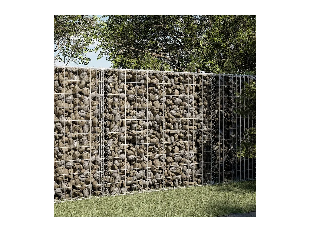 Cesto Gabbione con Copertura 100x100x100 cm in Ferro Zincato