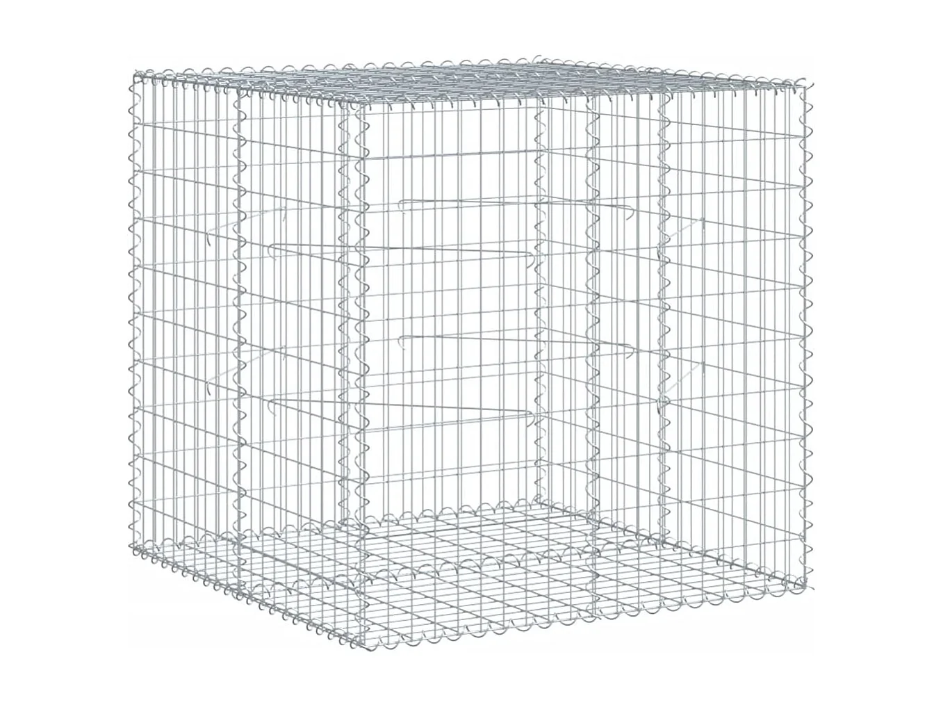 Gabione mit Deckel 100x100x100 cm Verzinktes Eisen