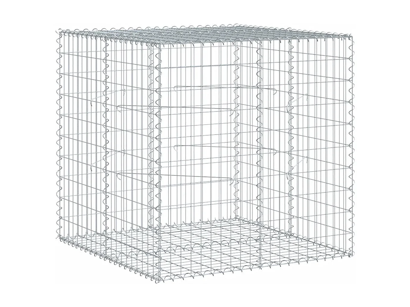 Gabione mit Deckel 100x100x100 cm Verzinktes Eisen