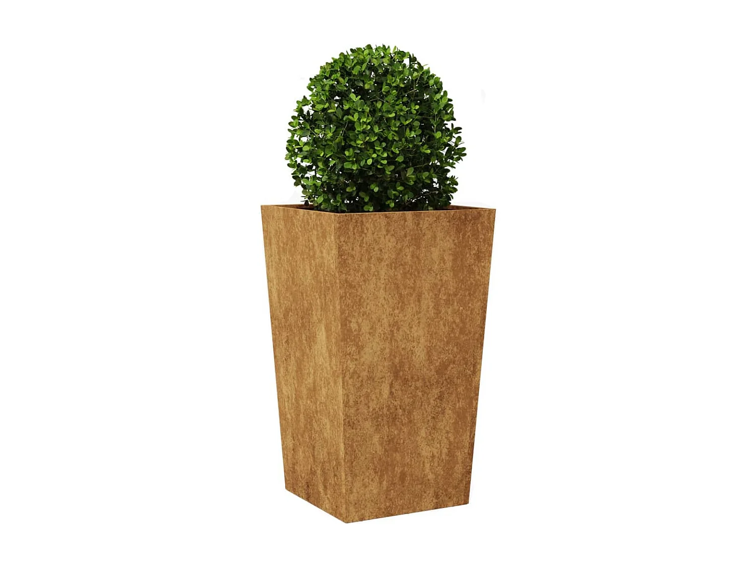 Vaso/floreira de jardim 45x45x75 cm aço corten