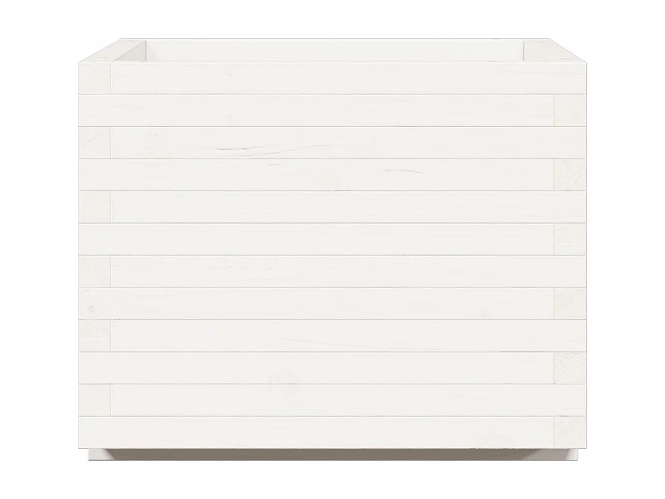 Jardinière blanc 60x60x49,5 cm bois de pin massif