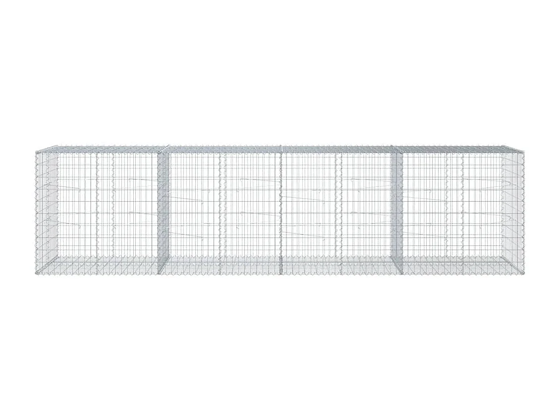 Gabione mit Deckel 400x100x100 cm Verzinktes Eisen
