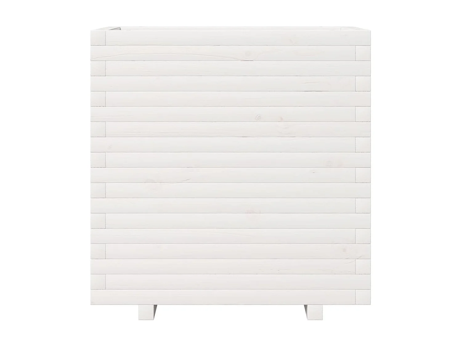 Jardinière blanc 70x40x72,5 cm bois de pin massif