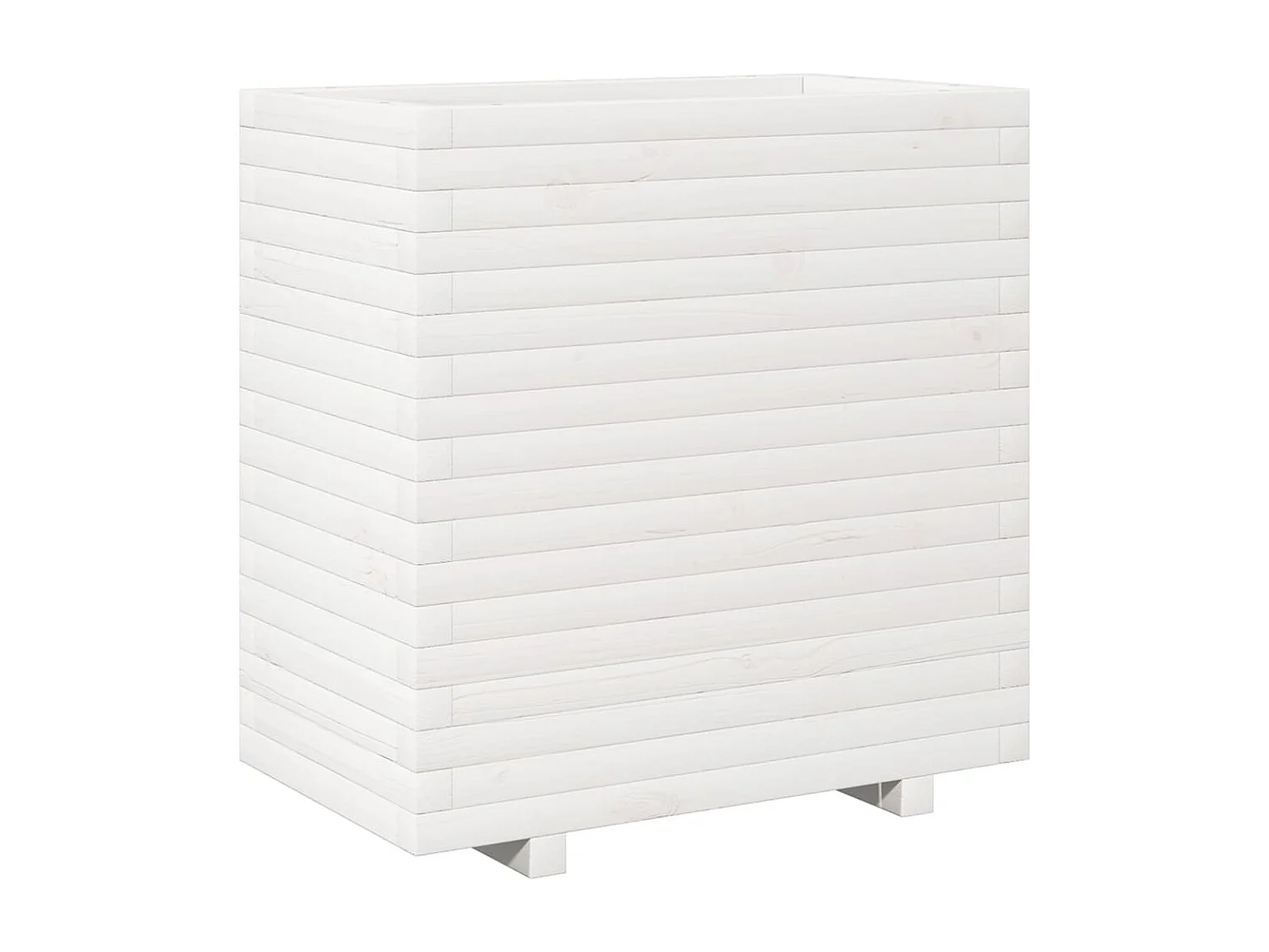 Jardinière blanc 70x40x72,5 cm bois de pin massif