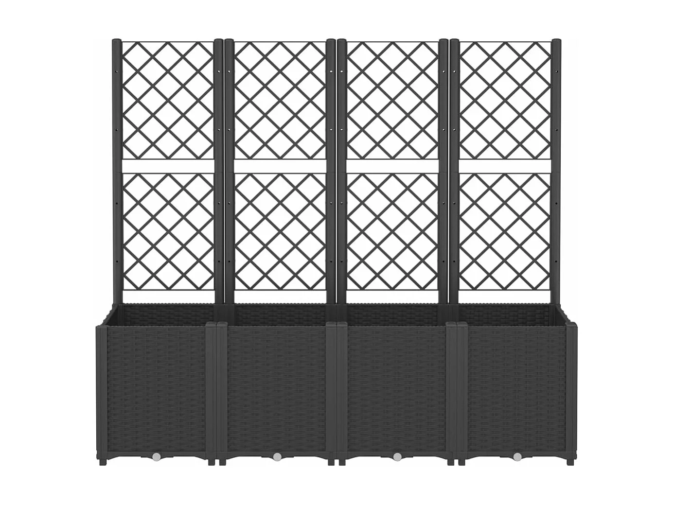 Pflanzkübel mit Rankgitter Schwarz 160x40x140 cm PP