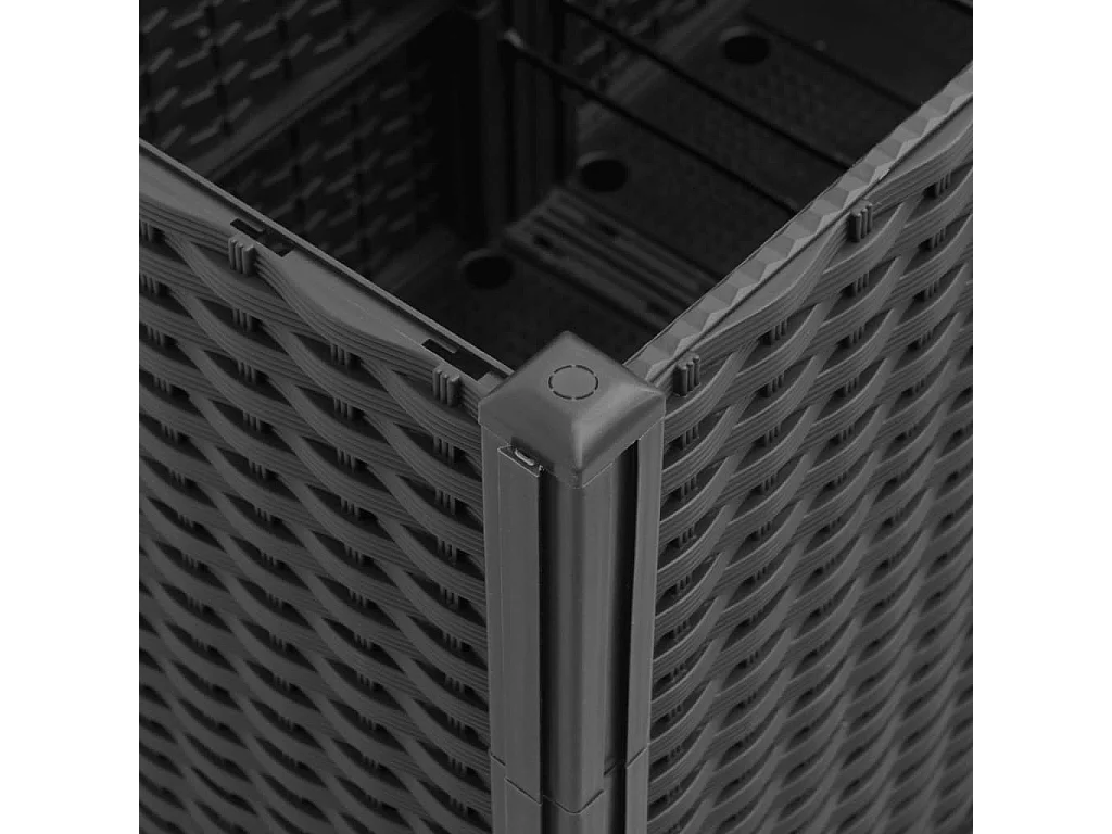 Pflanzkübel mit Rankgitter Schwarz 160x40x140 cm PP