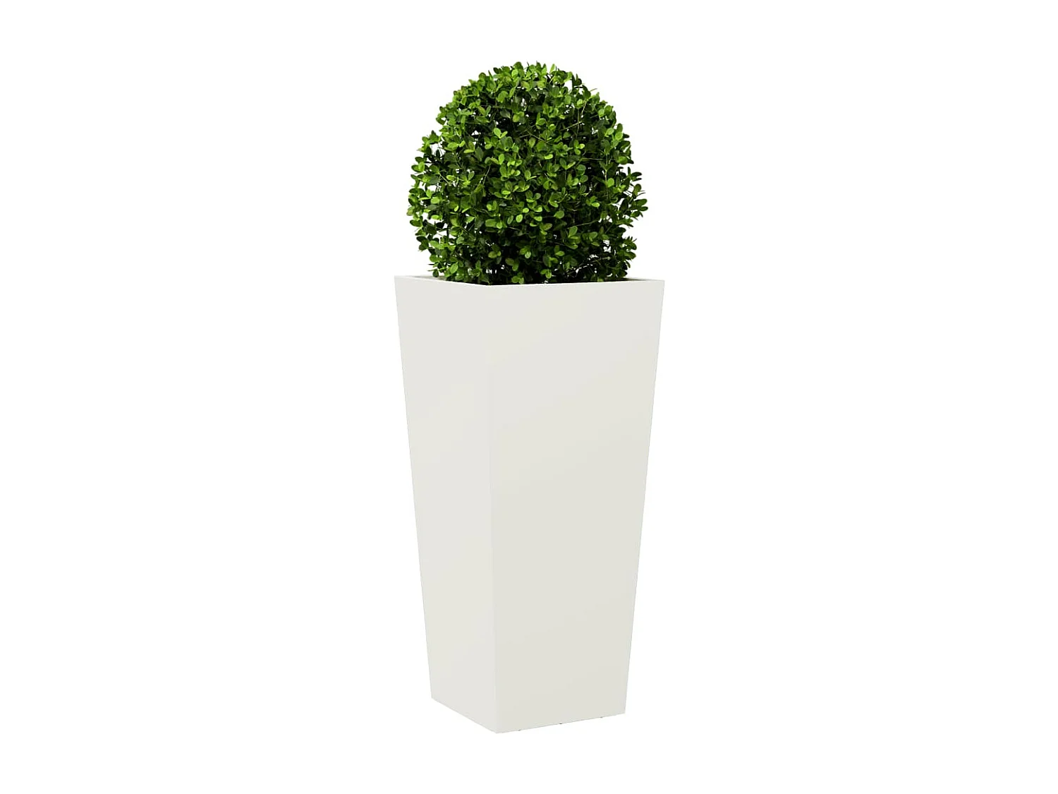 Vaso/floreira de jardim 2 pcs 35x35x75 cm aço branco