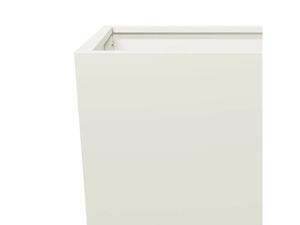 Vaso/floreira de jardim 2 pcs 35x35x75 cm aço branco