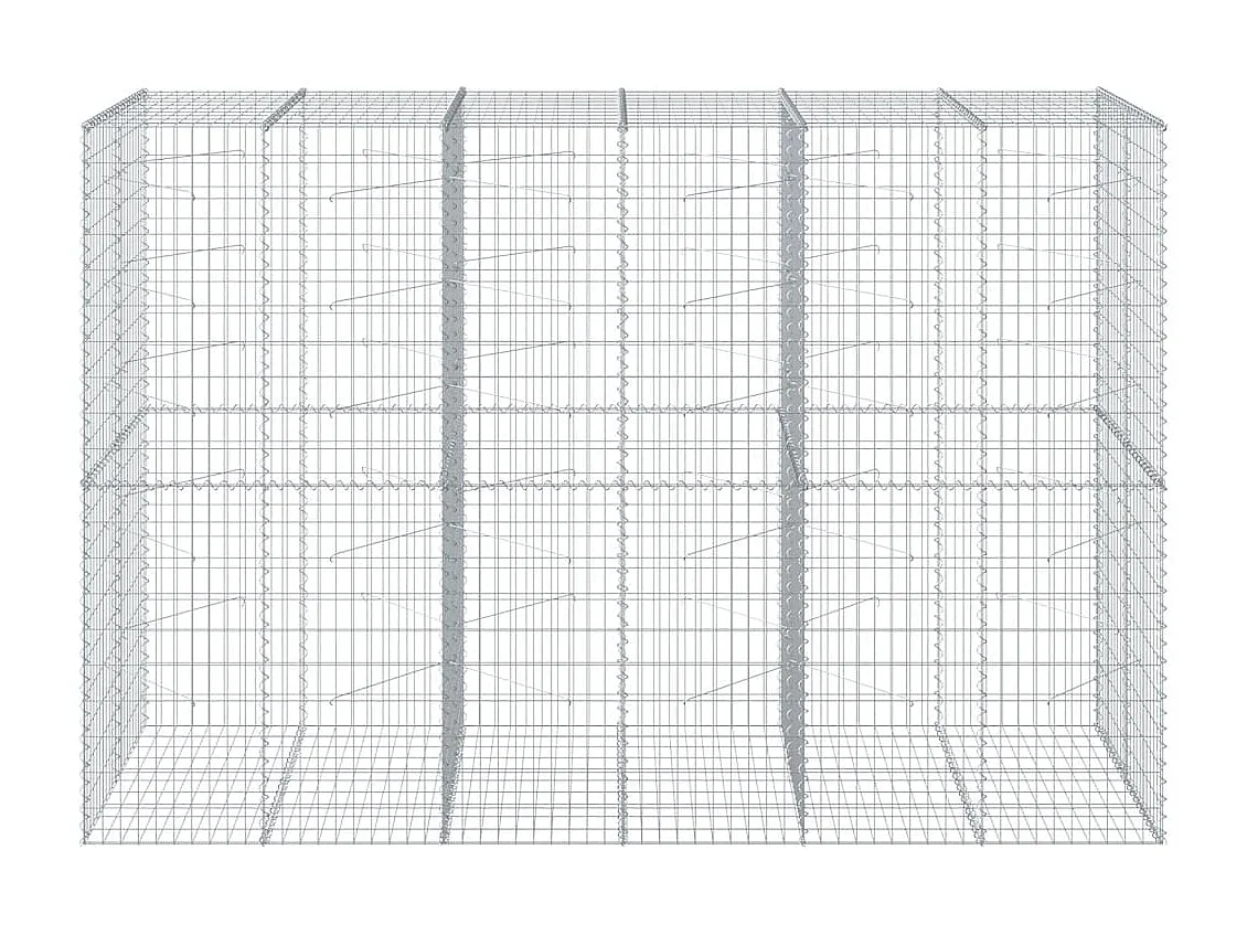 Gabione mit Deckel 300x100x200 cm Verzinktes Eisen