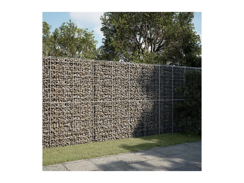 Cesto Gabbione con Copertura 300x100x200 cm in Ferro Zincato