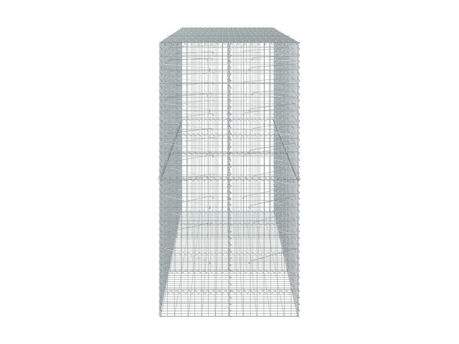 Cesto Gabbione con Copertura 300x100x200 cm in Ferro Zincato
