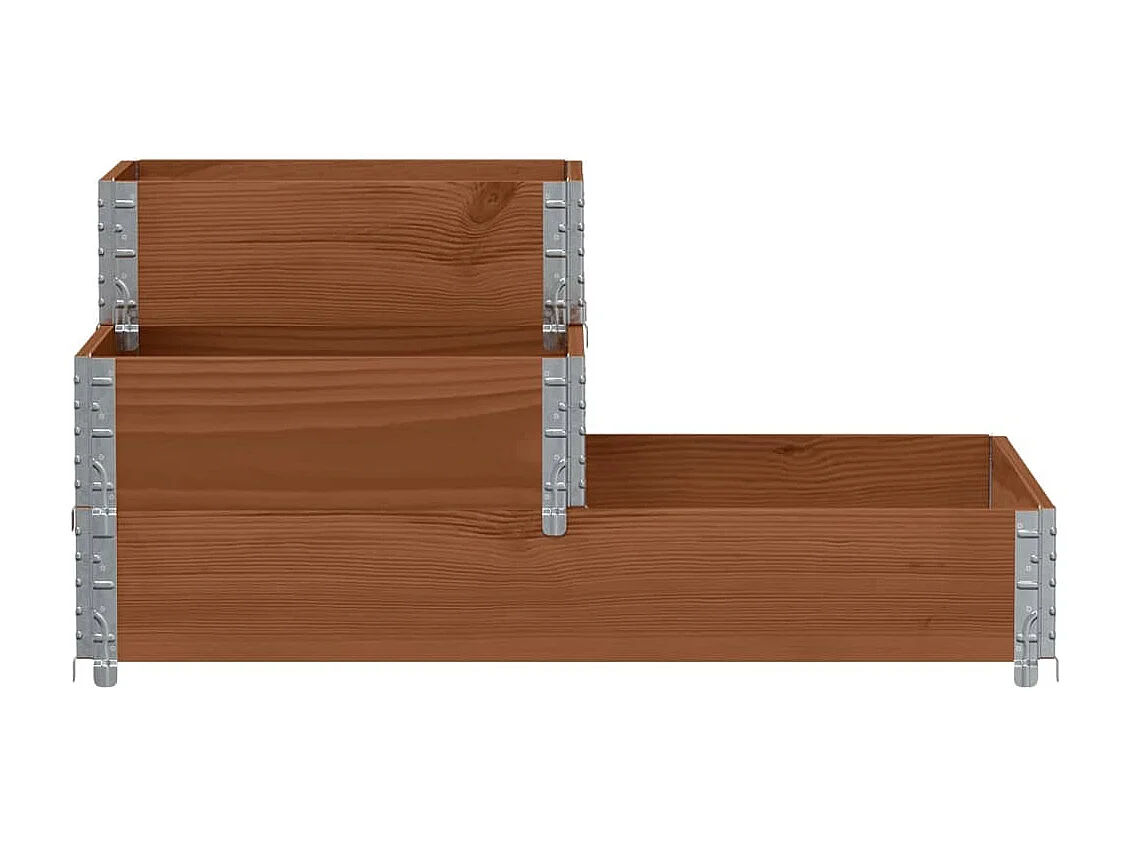 Arriate elevado de 3 niveles madera maciza pino marrón 120x80cm