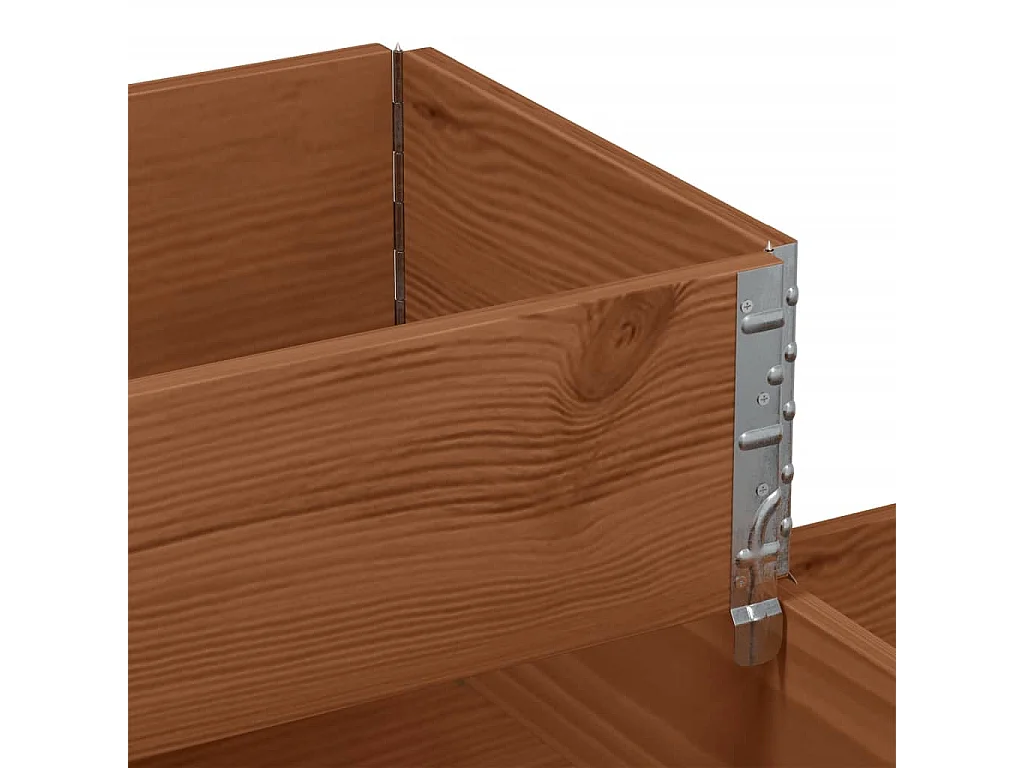 Arriate elevado de 3 niveles madera maciza pino marrón 120x80cm
