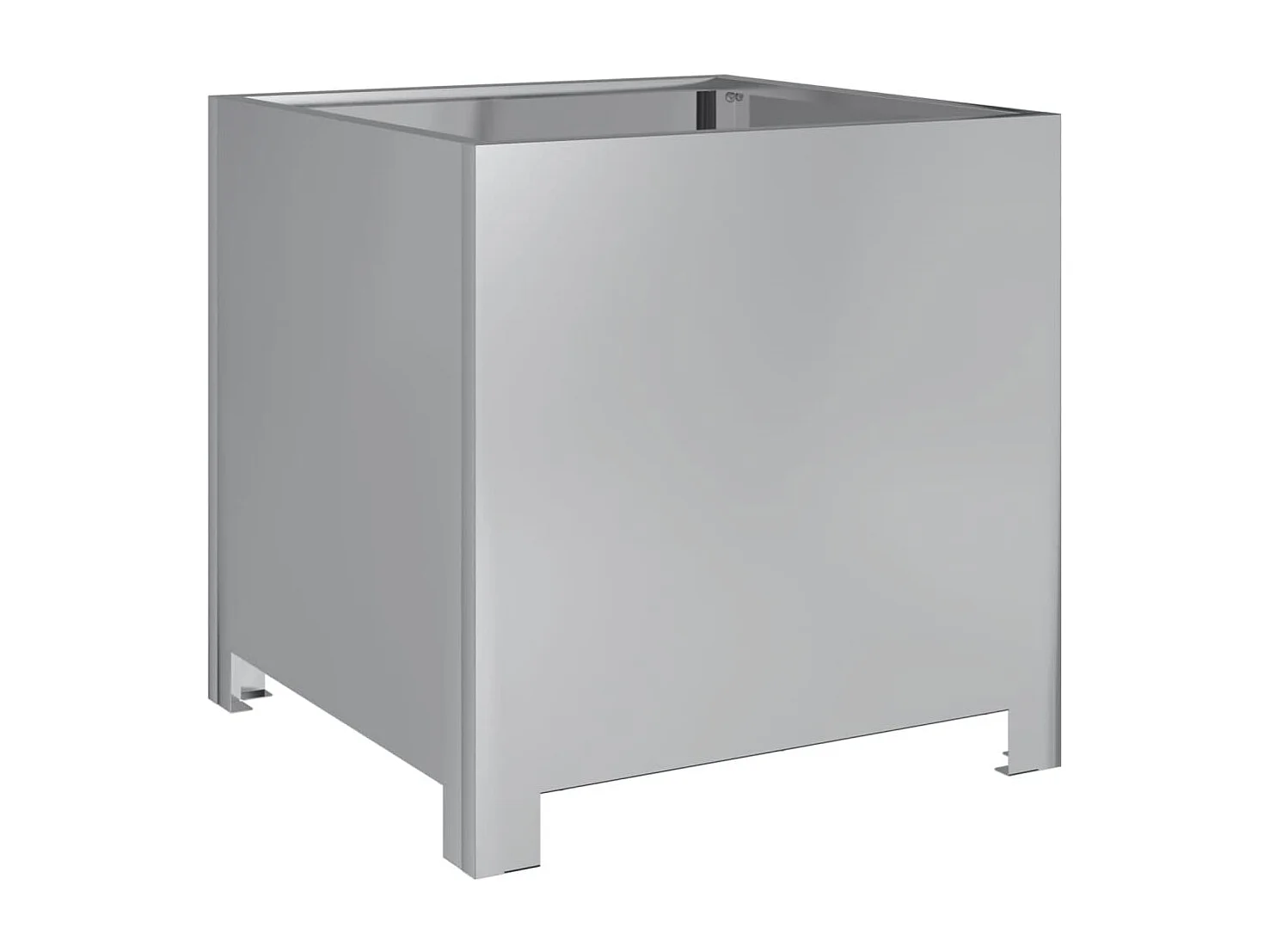 Vaso/floreira de jardim 40x40x40 cm aço galvanizado