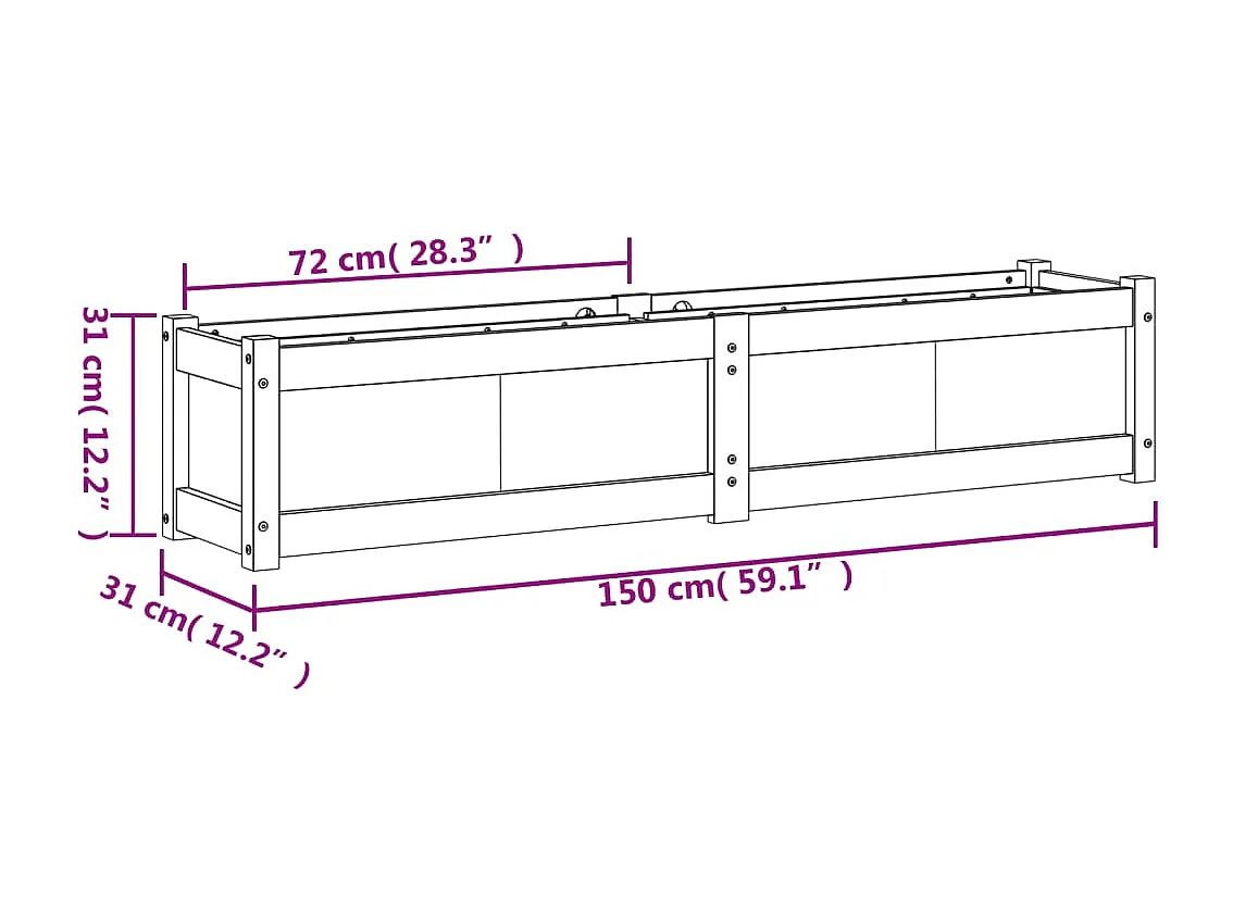 Jardinières 2 pcs cire marron bois de pin massif