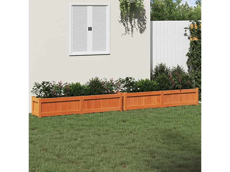 Jardinières 2 pcs cire marron bois de pin massif