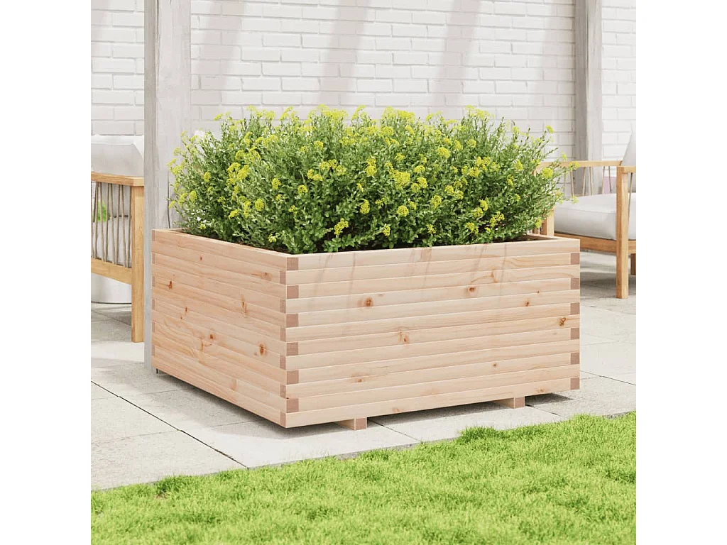 Jardinière 100x100x49,5 cm bois de pin massif