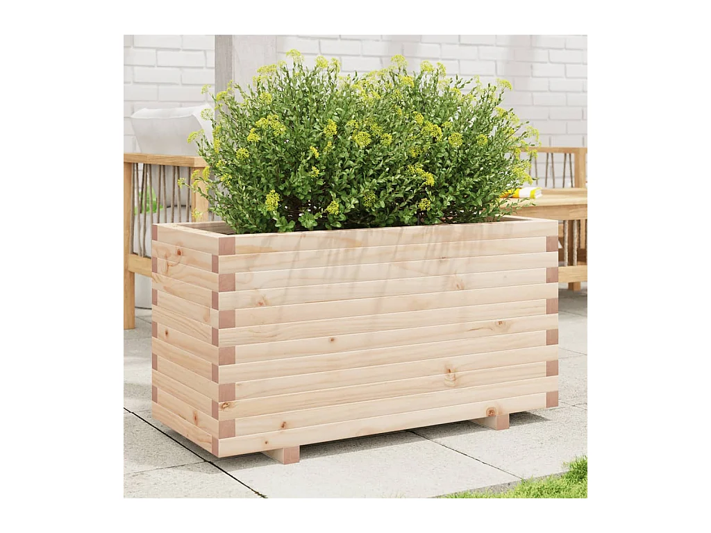 Jardinière 90x40x49,5 cm bois de pin massif