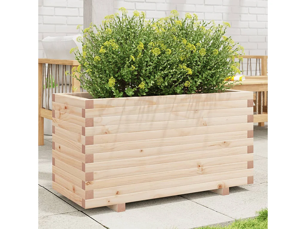Fioriera da Giardino 90x40x49,5 cm in Legno Massello di Pino