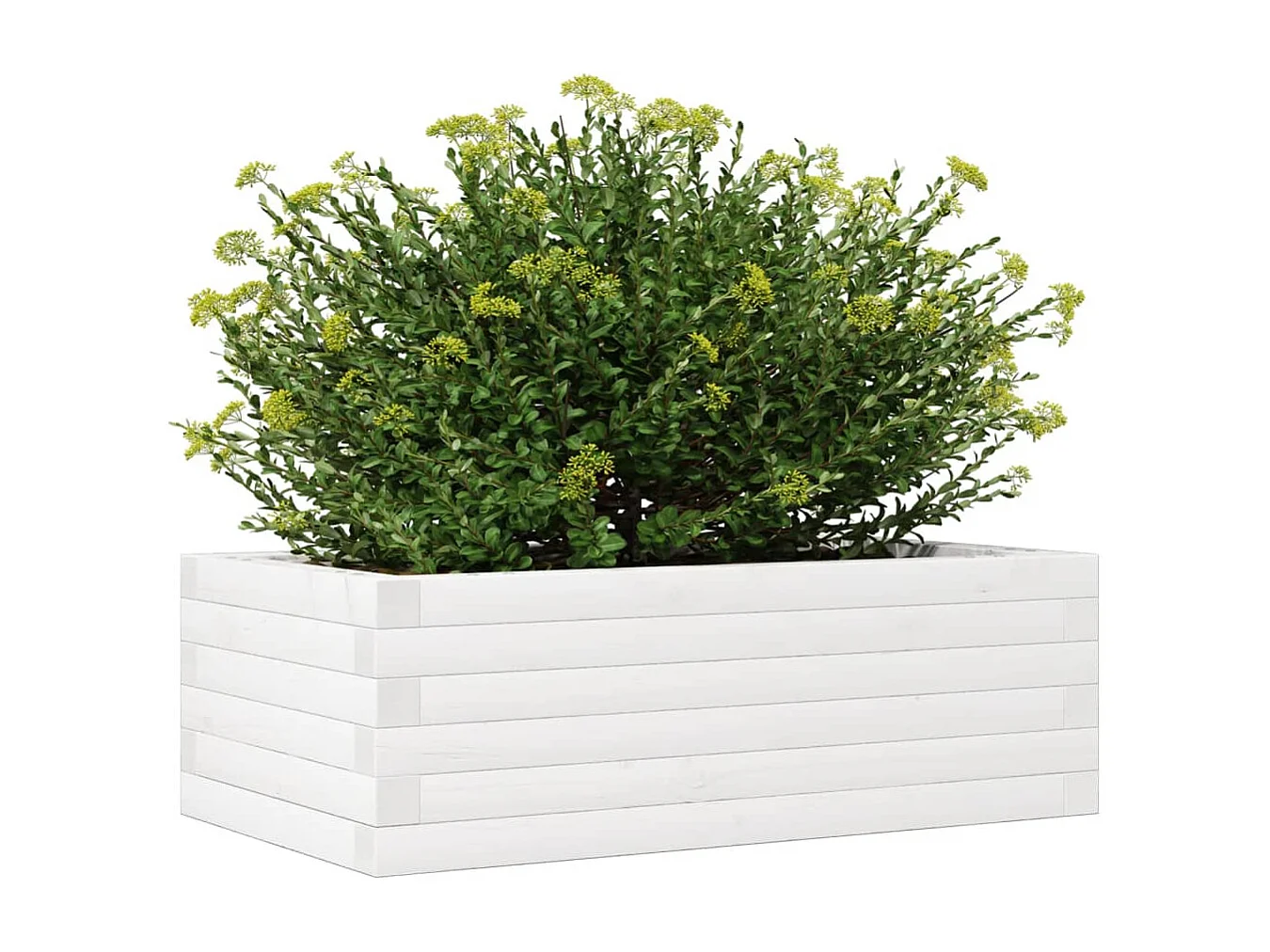 Fioriera da Giardino Bianca 70x40x23 cm Legno Massello di Pino